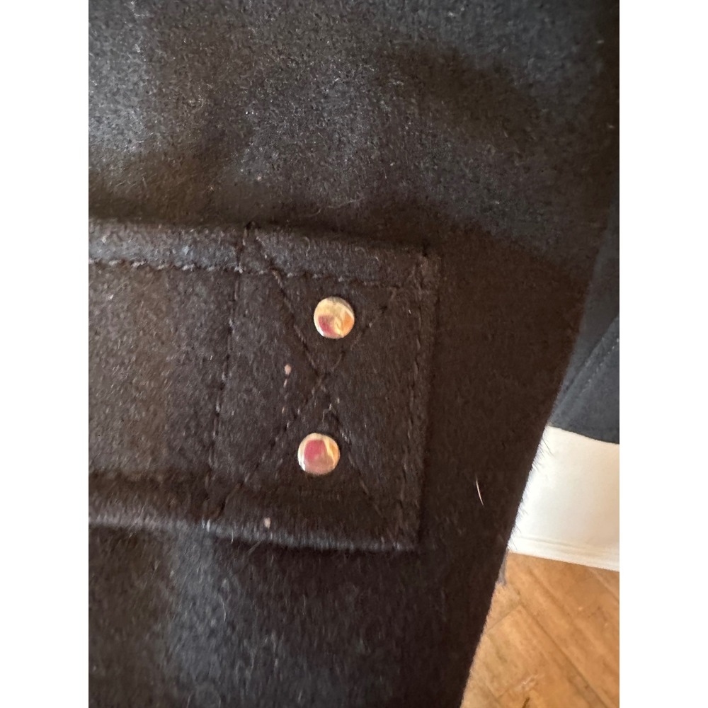 Vintage Miss Sixty M60 Black Wool Blend Peacoat Red Satin Lining Gothic Y2K XL - Picture 4 of 16